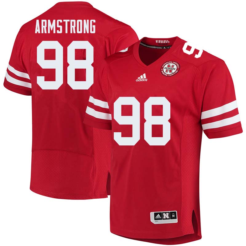 Men #98 Isaac Armstrong Nebraska Cornhuskers College Football Jerseys Sale-Red - Click Image to Close